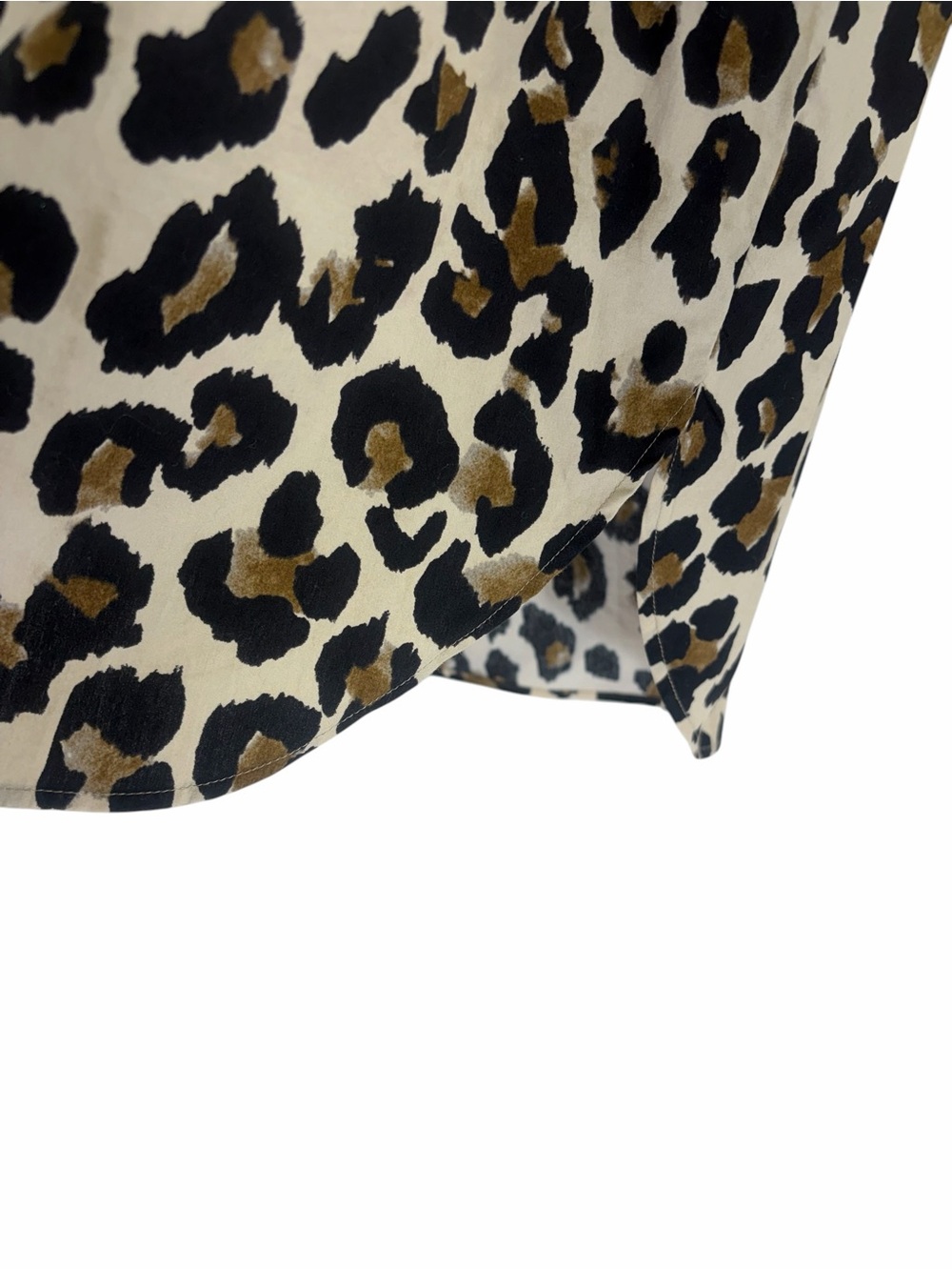 MASSIMO DUTTI Leopard Print Button-Up Shirt - Cream, Black & Brown XS - Picture 9 of 13
